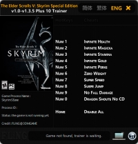 The Elder Scrolls 5: Skyrim Special Edition — трейнер для версии 1.3.5 (+10) FLiNG