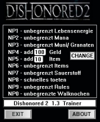 Dishonored 2 — трейнер для версии 1.3 (+10) dR.oLLe
