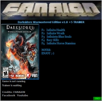 Darksiders: Warmastered Edition — трейнер для версии 1.0 (+5) FANAiON
