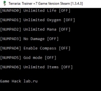 Terraria — трейнер для версии 1.3.4.3 (+7) LIRW