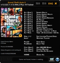 Grand Theft Auto 5 — трейнер для версии 1.0.944.2 (+19) FLiNG