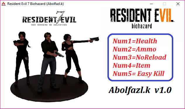 Resident Evil 7: Biohazard — трейнер для версии 1.0 (+5) Abolfazl.k