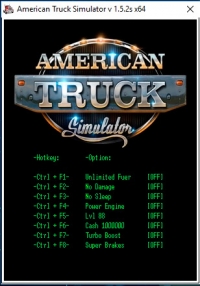 American Truck Simulator — трейнер для версии 1.5.2s (+8) LIRW [64-bit]