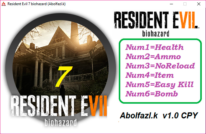 Resident Evil 7: Biohazard — трейнер для версии 1.0 (+6) Abolfazl.k