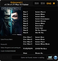 Dishonored 2 — трейнер для версии 1.77 (+15) FLiNG