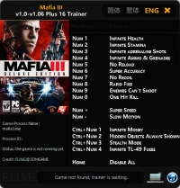 Mafia 3 — трейнер для версии 1.06 (+16) FLiNG