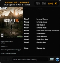 Resident Evil 7: Biohazard — трейнер для версии u1 (+9) FLiNG