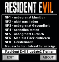 Resident Evil 7: Biohazard — трейнер для версии 1.02 (+8) dR.oLLe
