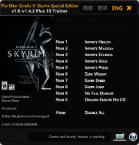 The Elder Scrolls 5: Skyrim Special Edition — трейнер для версии 1.4.2 (+10) FLiNG