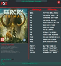 Far Cry Primal — трейнер для версии 1.3.3 (+16) FutureX