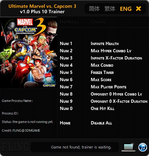 Ultimate Marvel vs. Capcom 3 — трейнер для версии 1.0 (+10) FLiNG