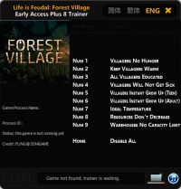 Life is Feudal: Forest Village — трейнер для версии от 12.03.2017 (+8) FLiNG [Ранний доступ]