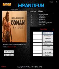 Conan Exiles — трейнер для версии от 15.03.2017 (+15) MrAntiFun [Ранний доступ]
