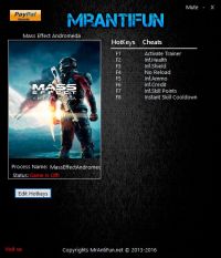 Mass Effect: Andromeda — трейнер для версии 1.0 (+7) MrAntiFun