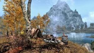Лагерь в осеннем лесу — Скриншоты The Elder Scrolls V: Skyrim