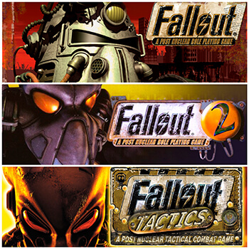 Обложки классических частей серии Fallout